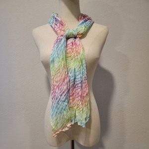 Bohemian Scarf Multicolor/Pastel Pattern - 9x60 Inches. Excellent Condition!